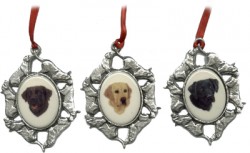Pewter Lab Cameo Ornament